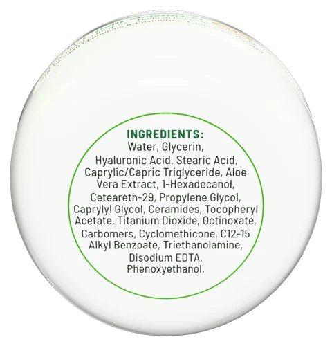 Base of the jar with the ingredients sticker